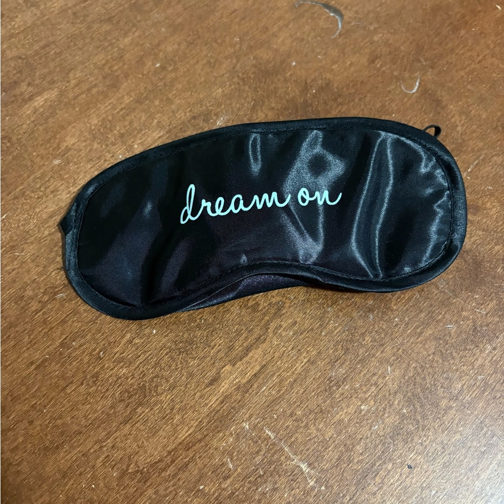Black Satin Sleep Mask “Dream On”